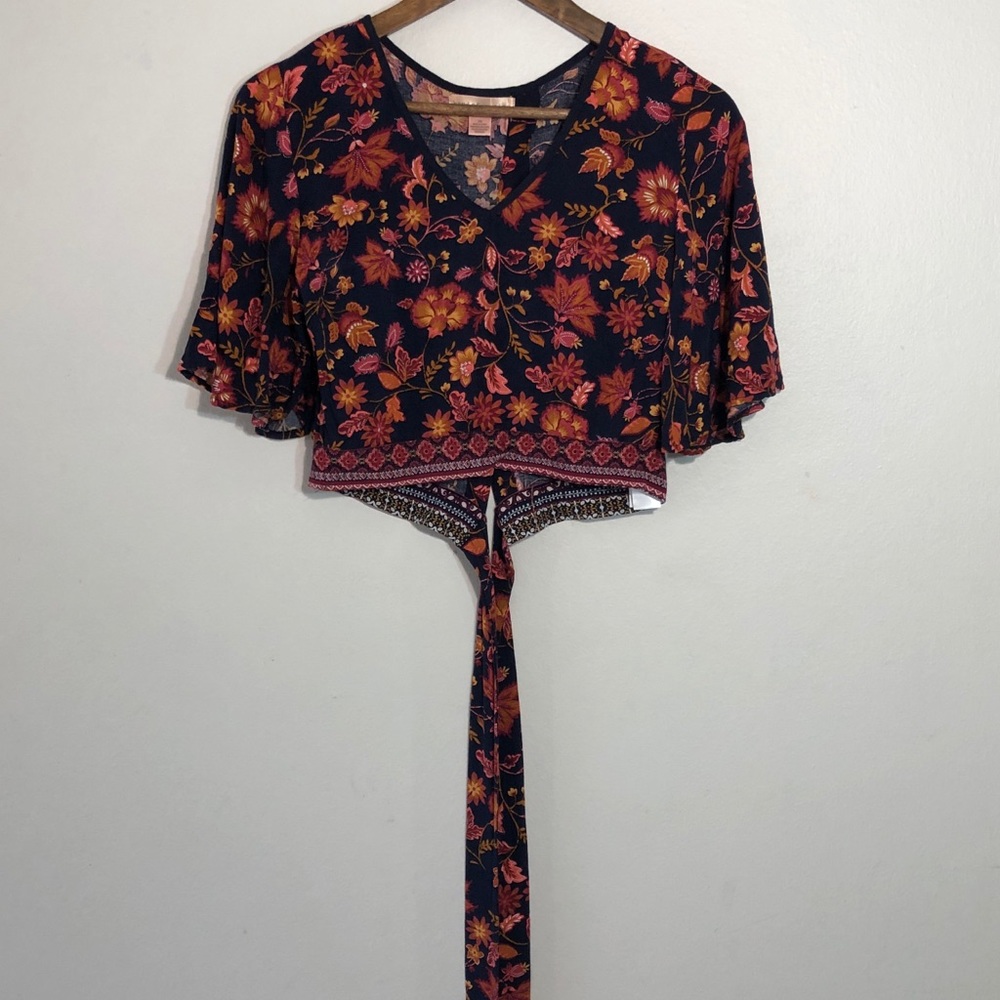 Flower print crop top - Size XS - Picture 2 of 6